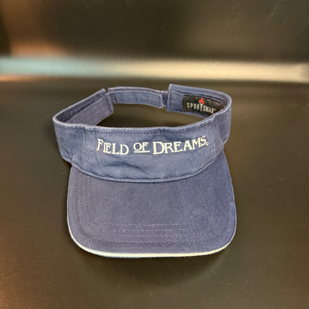 Sportsman Field of Dreams Navy Blue 100% Cotton Sun Visor‎ Hat Mens Womens OSFA